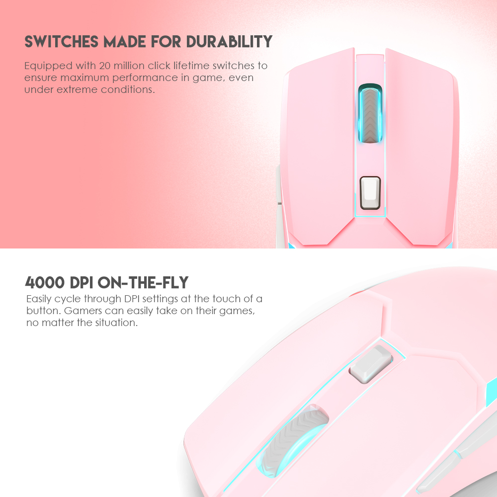 WGC2 VENOM II Vibe Edition Pink Mouse Inalámbrico 4.000 DPI 7