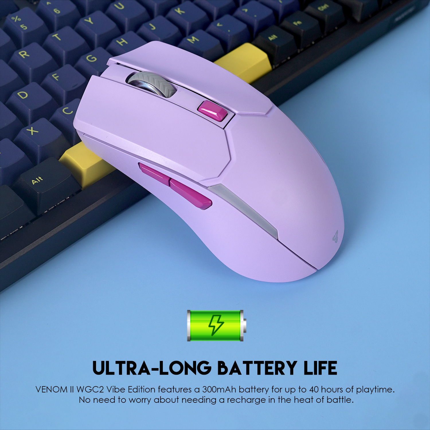 WGC2 VENOM II Vibe Edition Purple Mouse Inalámbrico 4.000 DPI 13