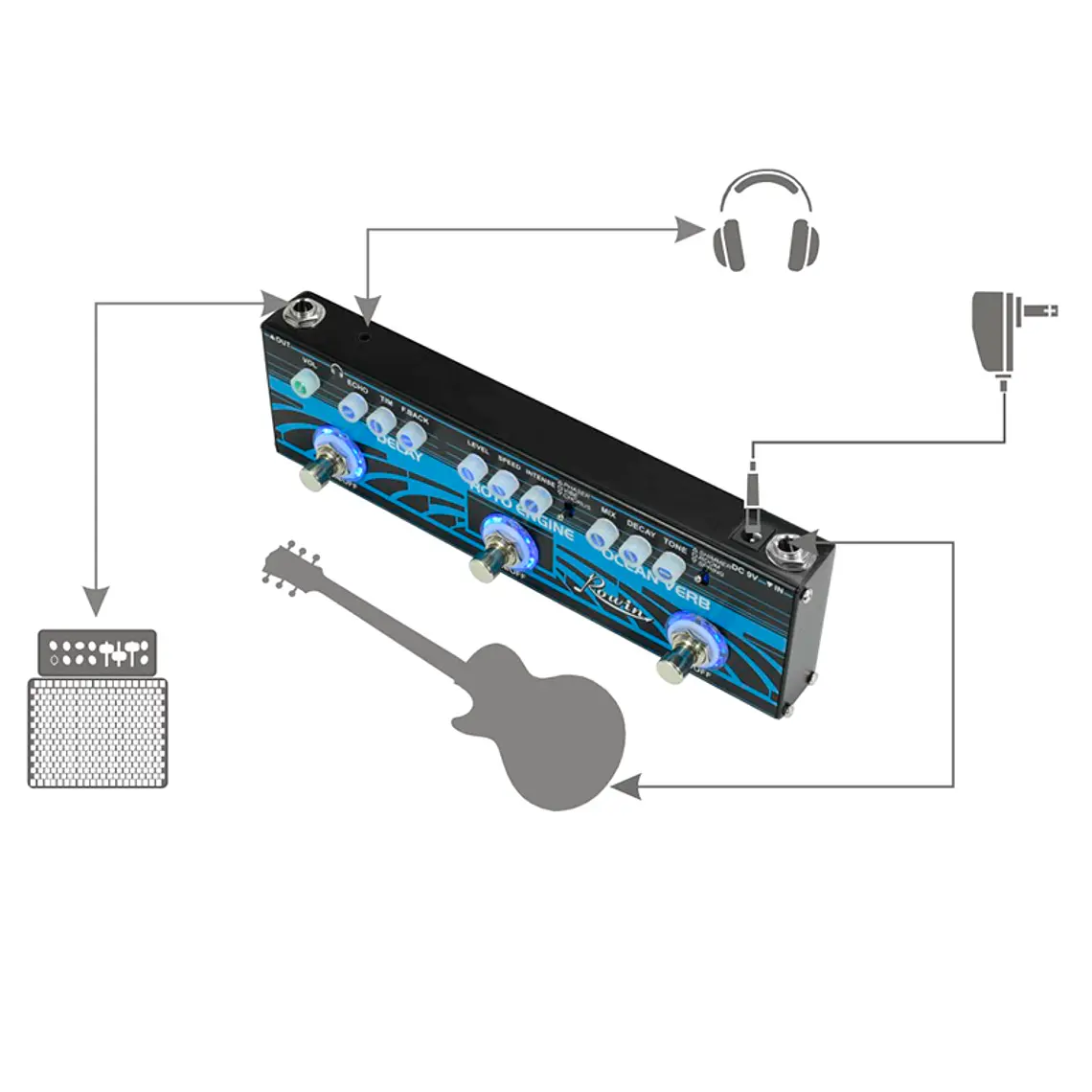 Rowin 3 en 1 (Delay, Modulaciones, Reverb) / DAP-3 2