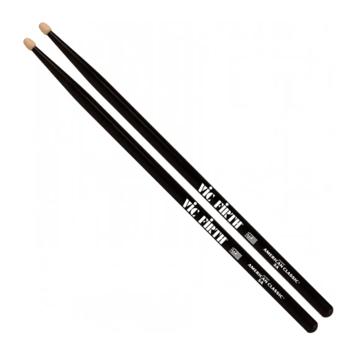 Baqueta VIC FIRTH - American Classic 5A Black (Punta Madera) 1