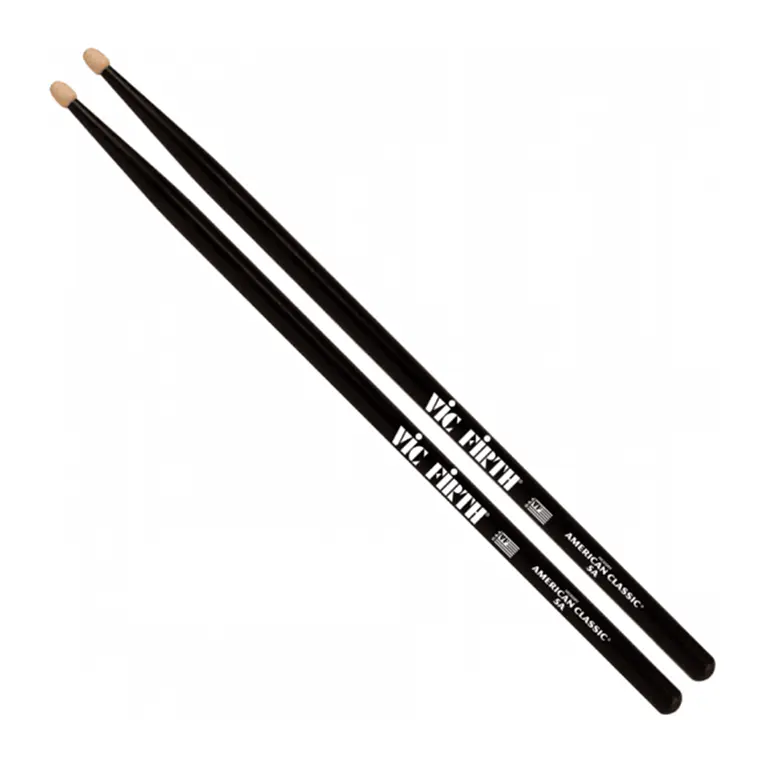 Baqueta VIC FIRTH - American Classic 5A Black (Punta Madera) 1