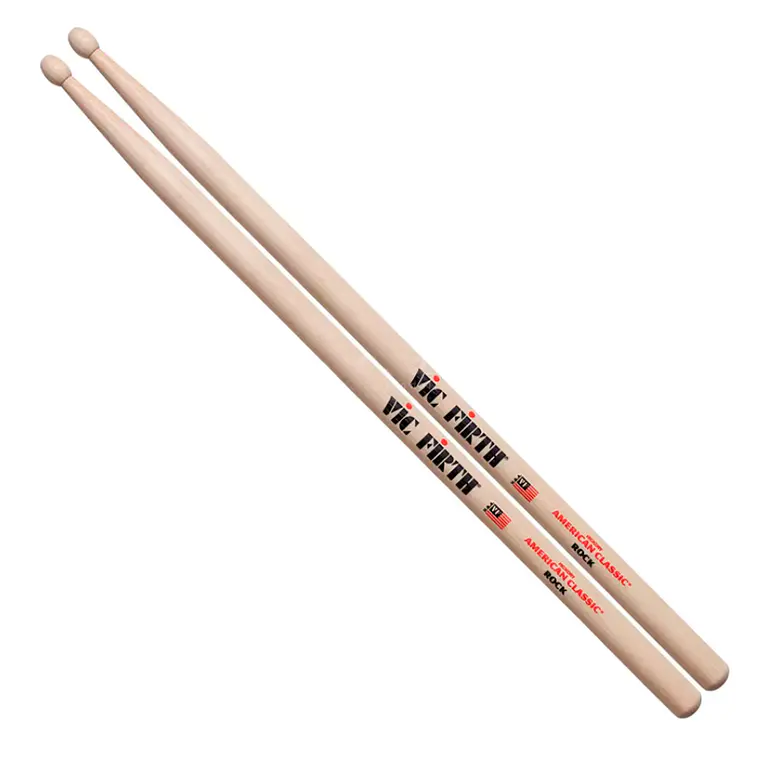 Baqueta VIC FIRTH - American Classic ROCK Natural (Punta Madera) 1