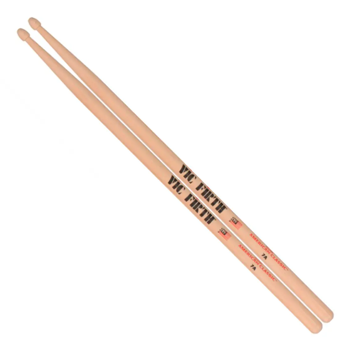 Baqueta VIC FIRTH - American Classic 7A Natural (Punta Madera) 1