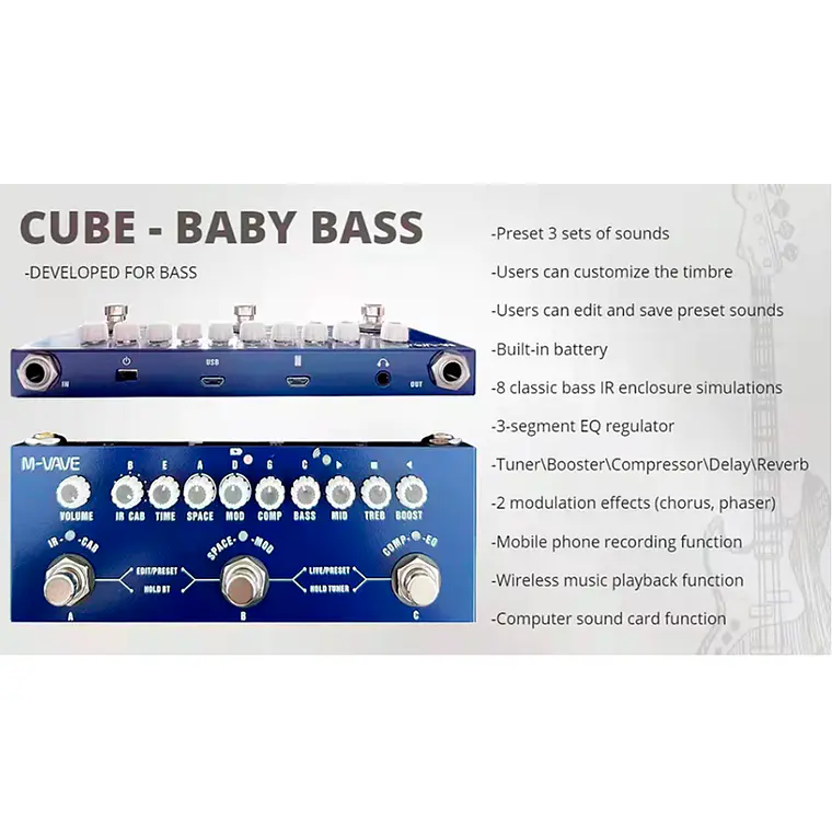 M-Vave Cube Baby Bass Multiefecto 3