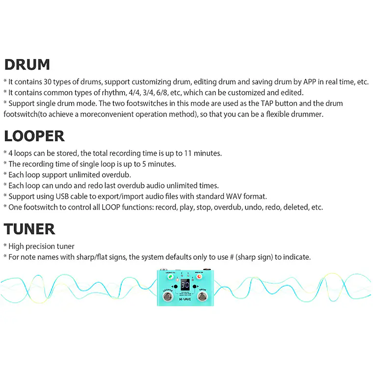 M-Vave Lost Tempo - Ritmos Batería + Looper 4