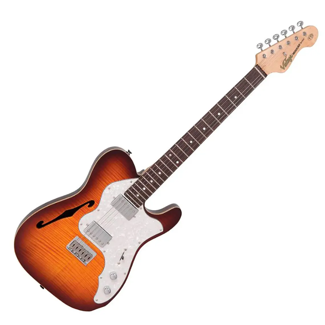 Guitarra Vintage V72H Custom Spec - Flame Tobacco Burst 1