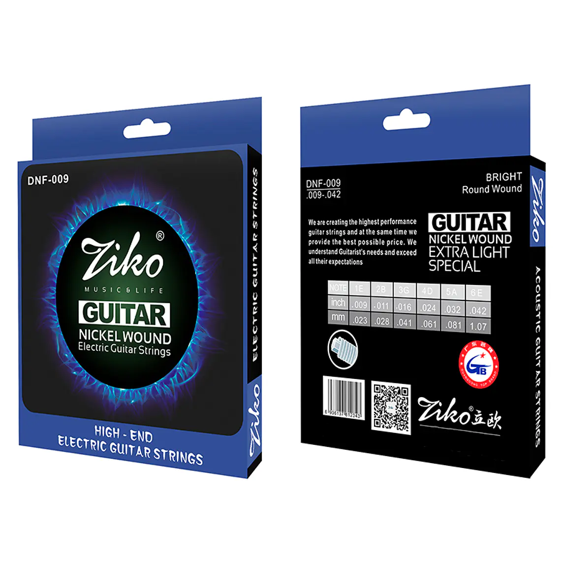 Ziko Cuerdas Guitarra Eléctrica 0.09 DNF-009 2