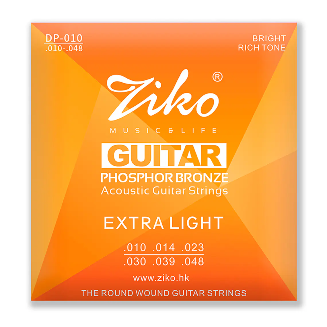 Ziko Cuerdas Metálicas Guitarra Acústica 0.10 DP-010 1