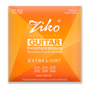 Ziko Cuerdas Metálicas Guitarra Acústica 0.10 DP-010