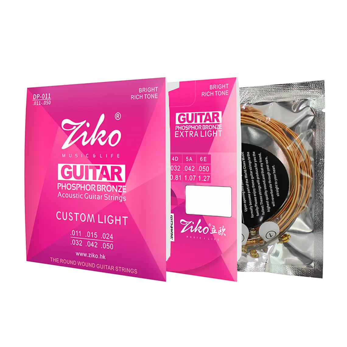 Ziko Cuerdas Metálicas Guitarra Acústica 0.11 DP-011 3