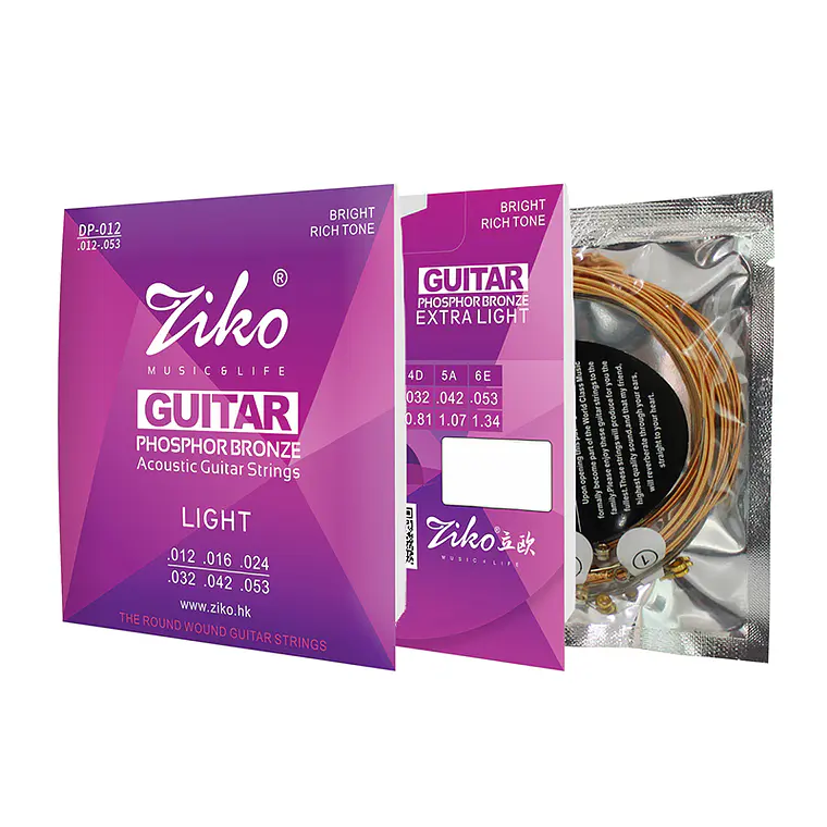 Ziko Cuerdas Metálicas Guitarra Acústica 0.12 DP-012 3