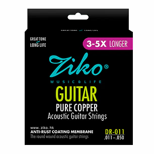 Ziko Cuerdas Metálicas Guitarra Acústica 0.11 DR-011