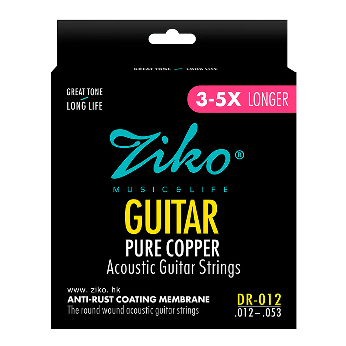 Ziko Cuerdas Metálicas Guitarra Acústica 0.12 DR-012 1