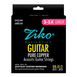 Ziko Cuerdas Metálicas Guitarra Acústica 0.12 DR-012