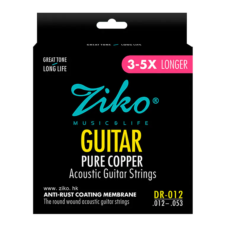 Ziko Cuerdas Metálicas Guitarra Acústica 0.12 DR-012 1