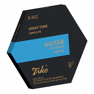 Ziko Cuerdas Metálicas Guitarra Acústica 0.12 S-012