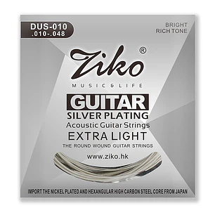 Ziko Cuerdas Metálicas Guitarra Acústica 0.10 DUS-010