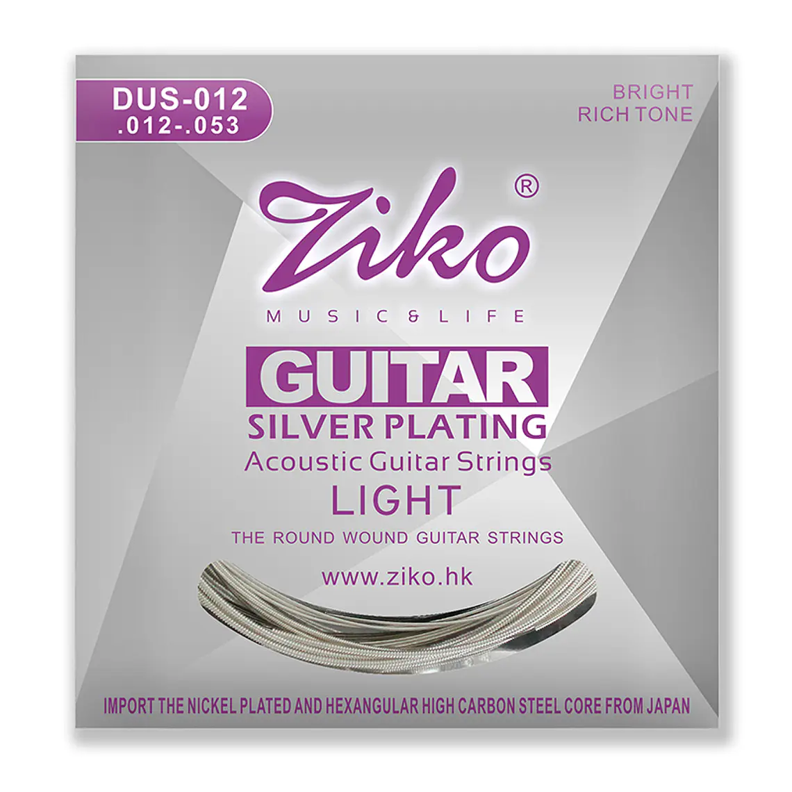 Ziko Cuerdas Metálicas Guitarra Acústica 0.12 DUS-012 1