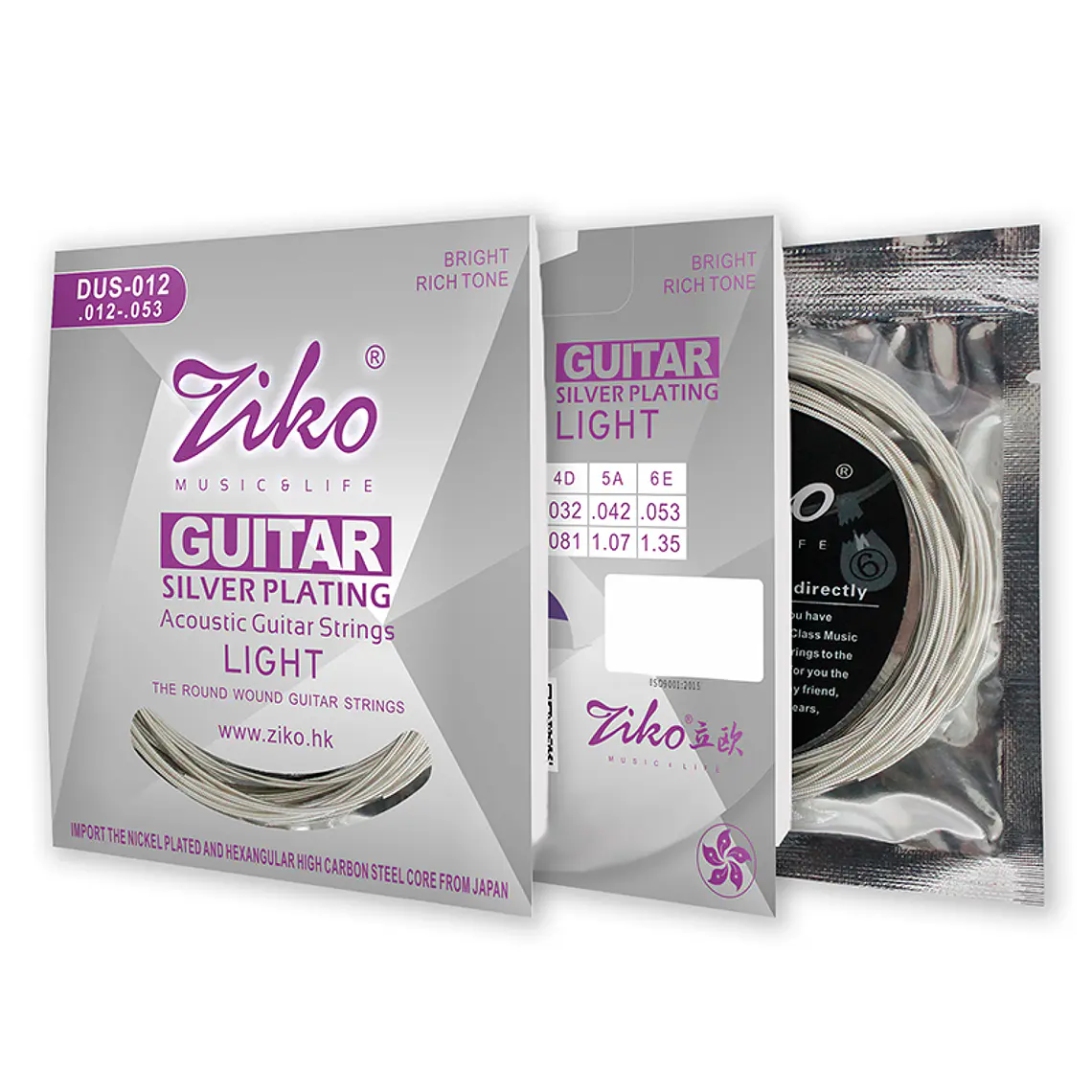 Ziko Cuerdas Metálicas Guitarra Acústica 0.12 DUS-012 3