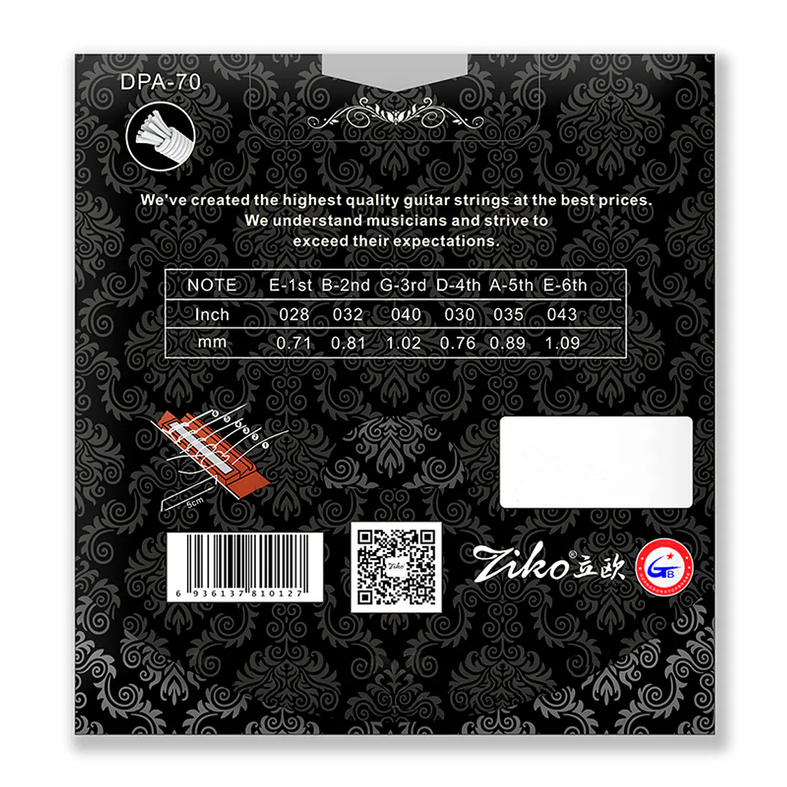 Ziko Cuerdas Nylon Guitarra Acústica DPA-70 2