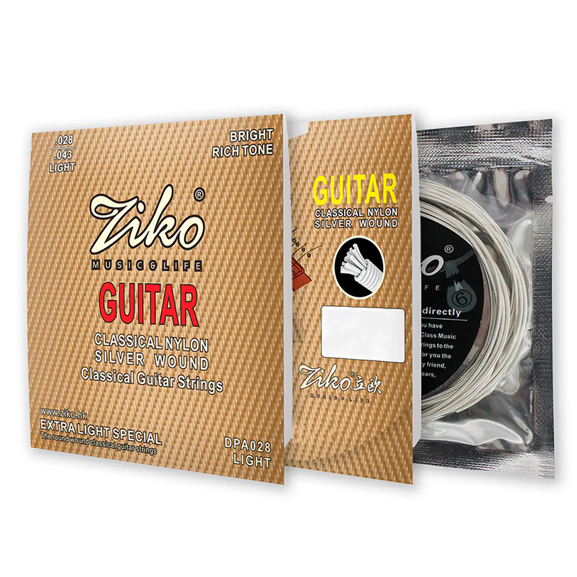 Ziko Cuerdas Nylon Guitarra Acústica DPA-28 3