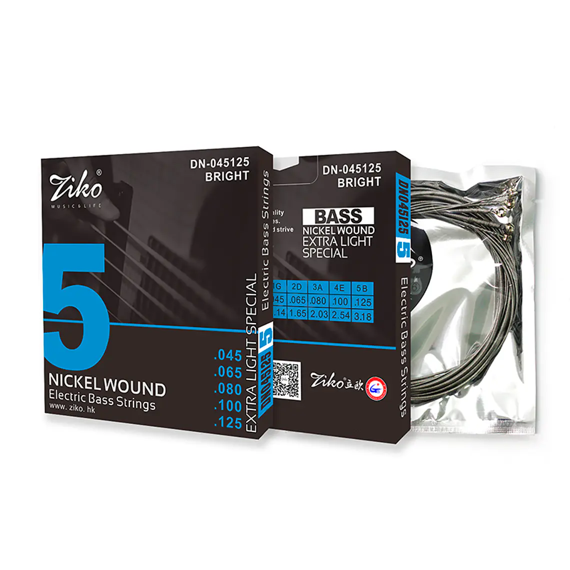 Ziko Cuerdas Bajo Eléctrico 5 Cuerdas DN-045125 3