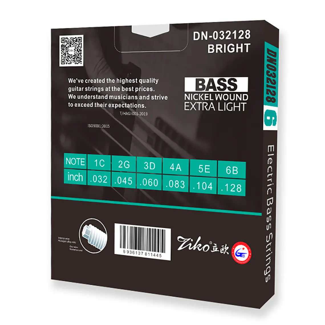 Ziko Cuerdas Bajo Eléctrico 6 Cuerdas DN-032128 2