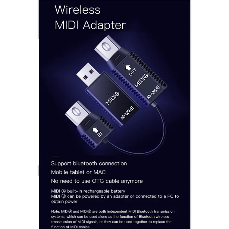 M-Vave MIDI Bluetooth MS1 - Transmisor MIDI 2