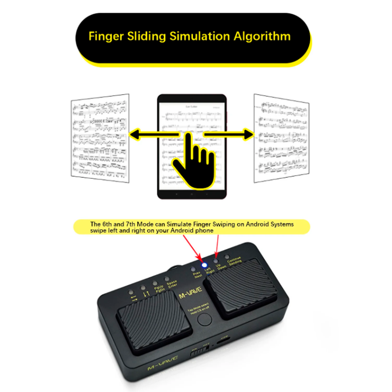 Pédale Sans Fil M-Vave Cube Turner - Tourne-pages Pour Partitions IOS/Android - Musiciens Et Lecteurs