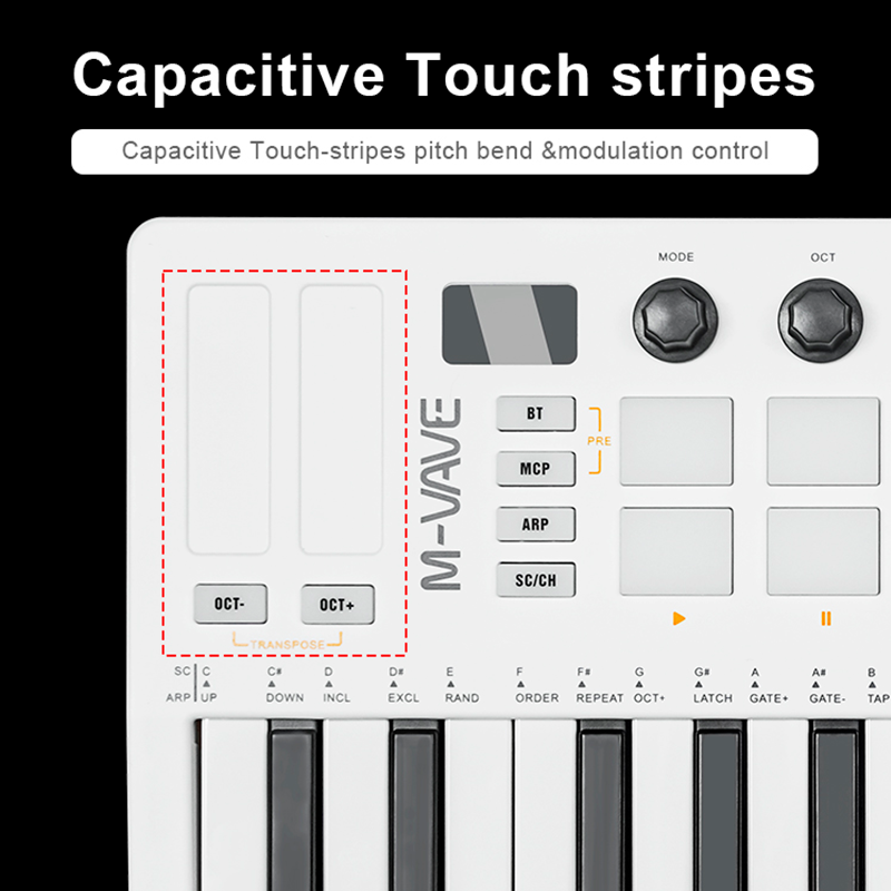 M-Vave SMK25 II - Controlador MIDI Bluetooth Negro
