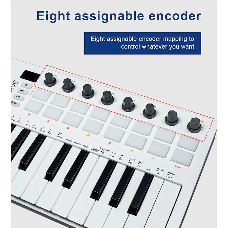 M-Vave SMK25 II - Controlador MIDI Bluetooth Blanco 8