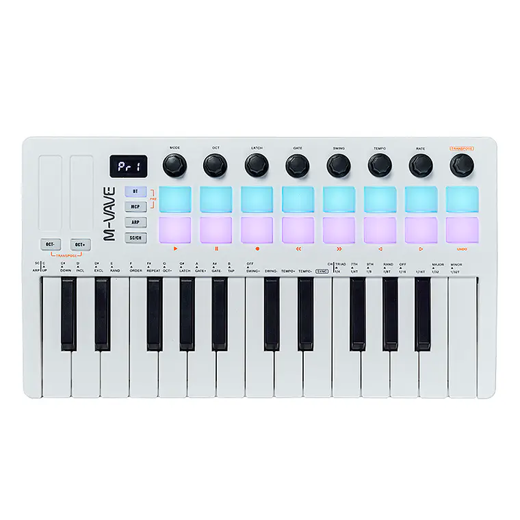 M-Vave SMK25 II - Controlador MIDI Bluetooth Blanco 2