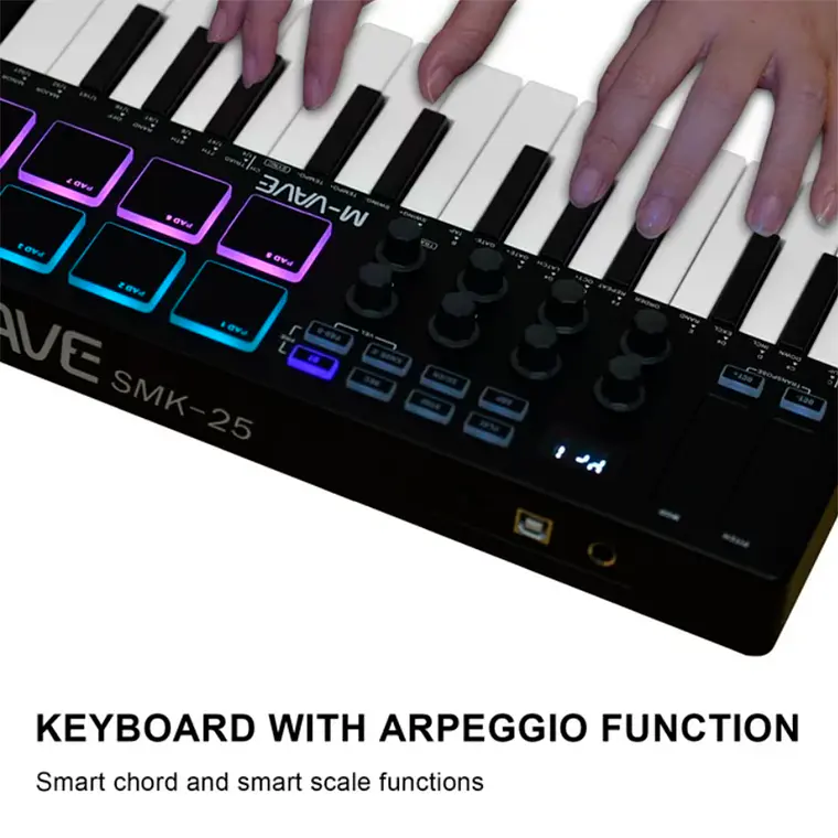 M-Vave SMK25 - Controlador MIDI Bluetooth Negro 4