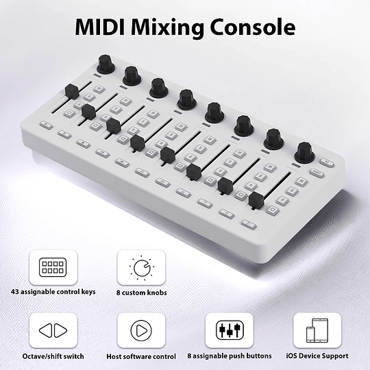 M-Vave SMC MIXER - Controlador MIDI Bluetooth Blanco