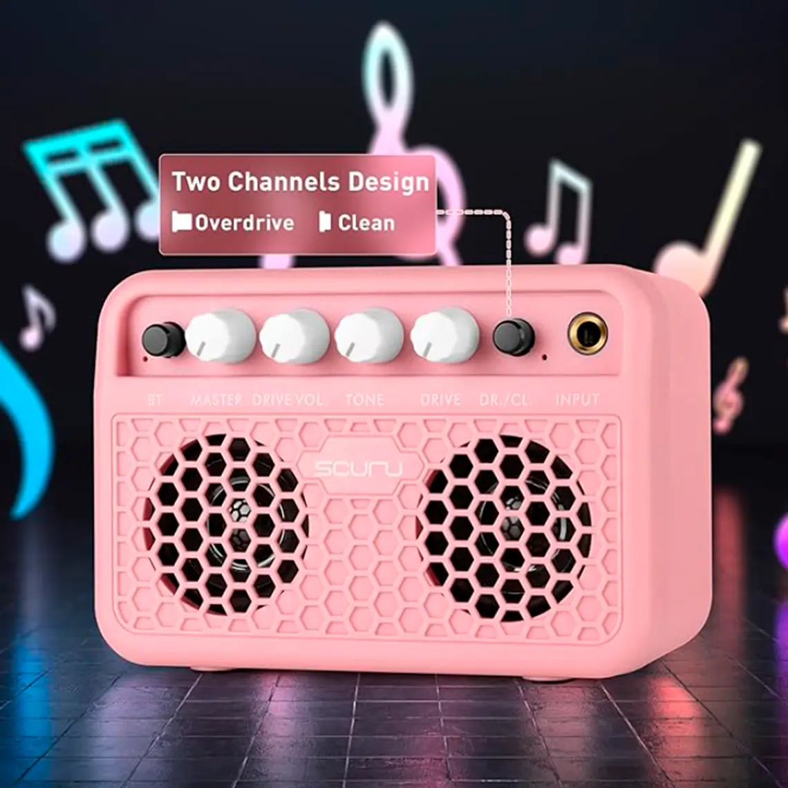 Caline Scuru S3 5W Portátil - Amplificador Guitarra Rosado 2
