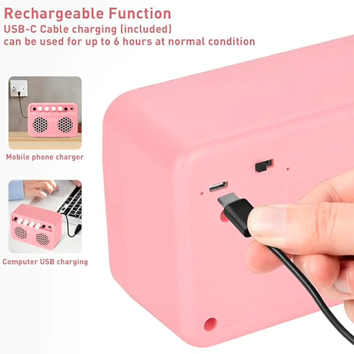 Caline Scuru S3 5W Portátil - Amplificador Guitarra Rosado 4