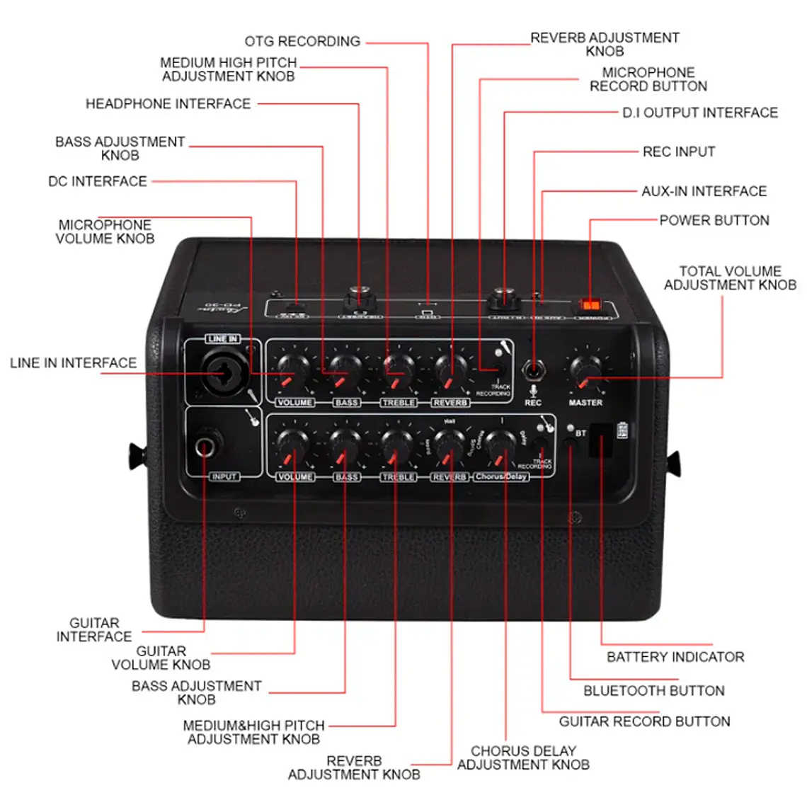 Rowin Amplificador PD-30 30W 2