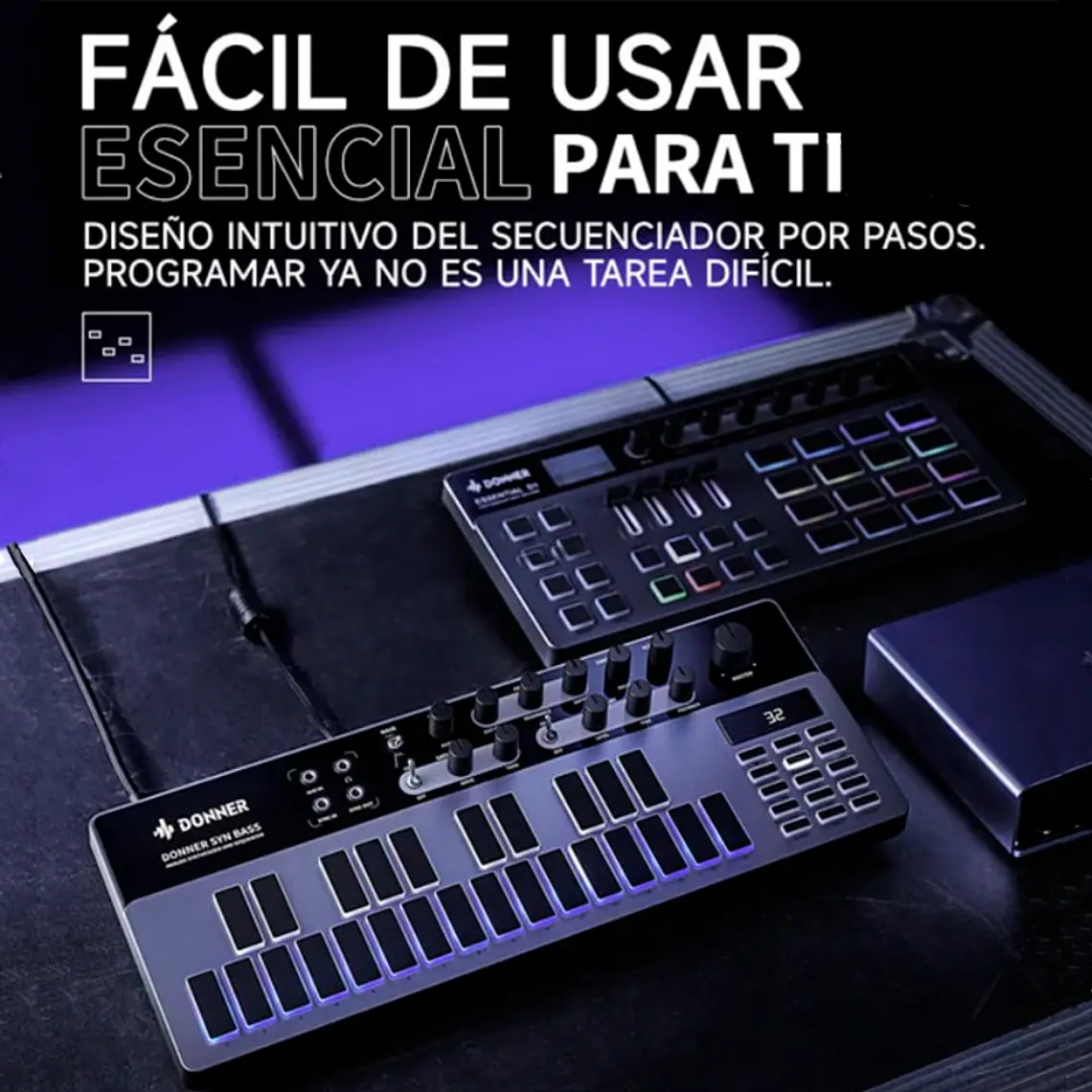 Sintetizador y Secuenciador Donner Essential B1 2