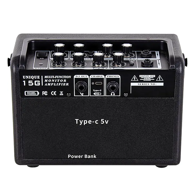 Coolmusic Unique 15G Black 15W Portátil - Amplificador Guitarra 2