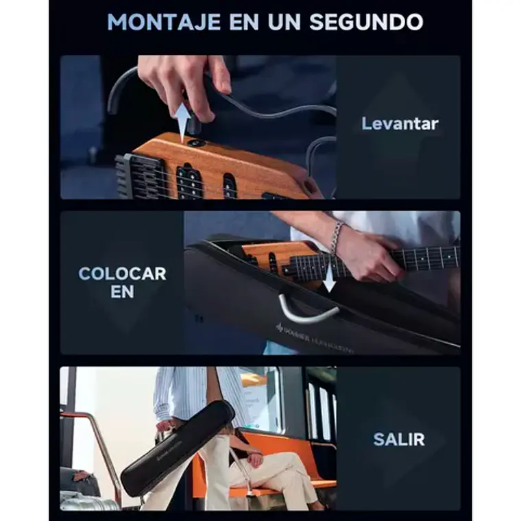 Guitarra Donner HeadLess Hush X - Sunburst 4
