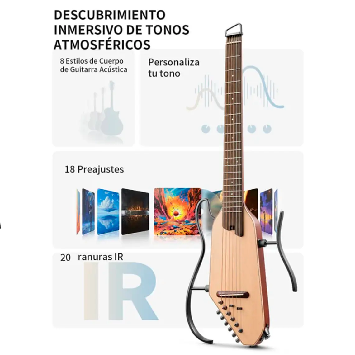 Guitarra Donner HeadLess Hush I PRO - White 4
