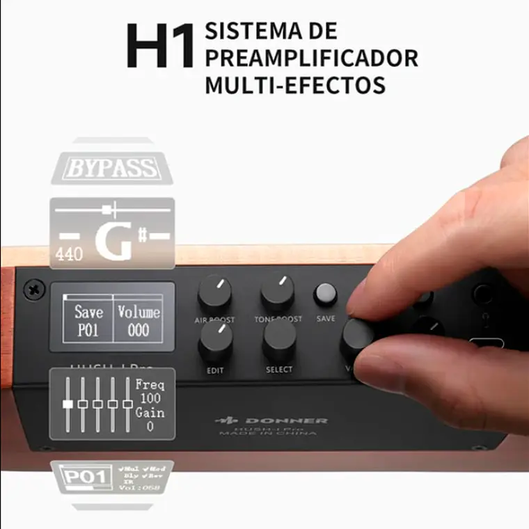 Guitarra Donner HeadLess Hush I PRO - White 5