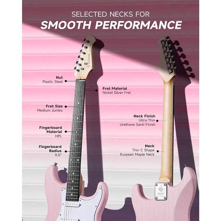 Set Guitarra Donner DST-80 Shell Pink 4
