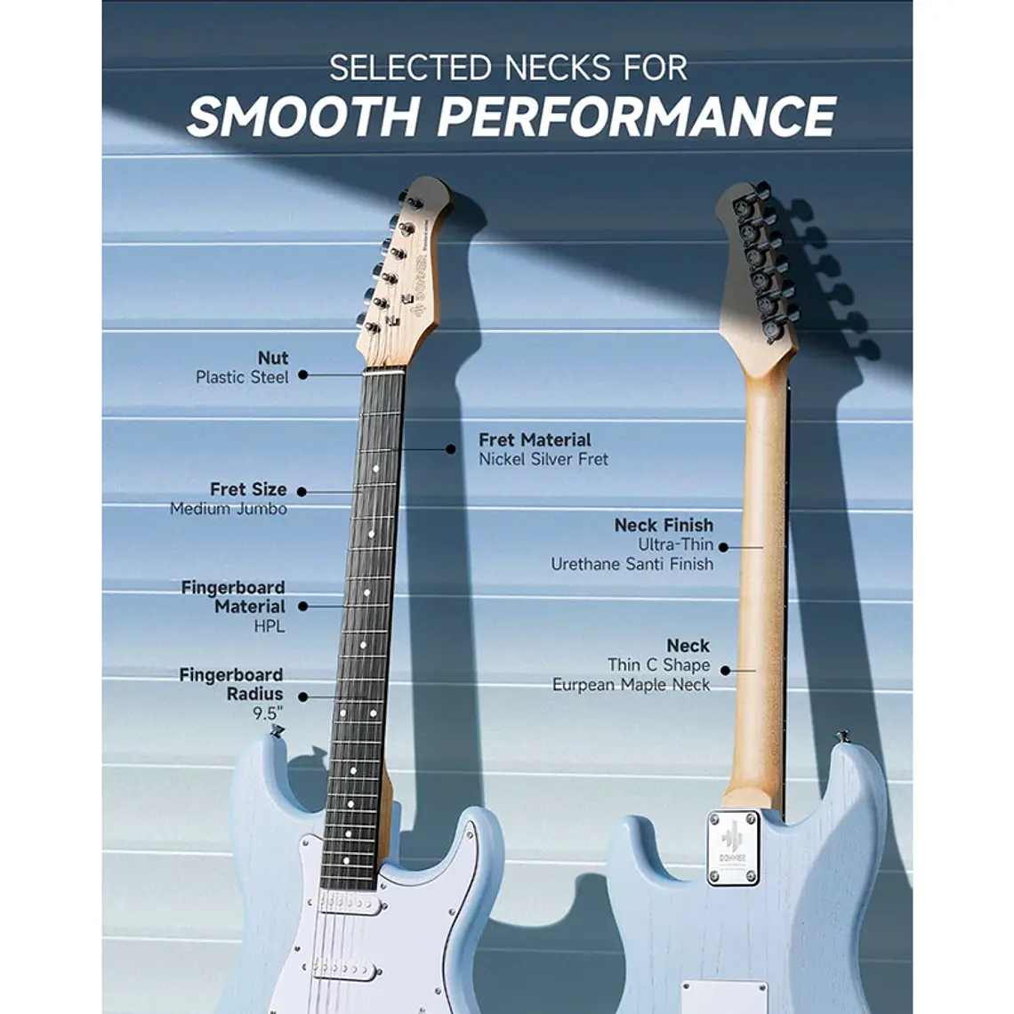 Set Guitarra Donner DST-80 Sonic Blue 4