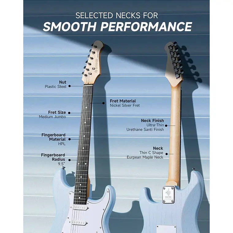 Set Guitarra Donner DST-80 Sonic Blue 4