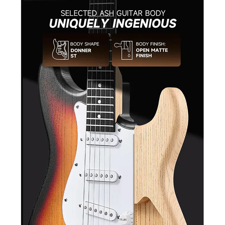 Set Guitarra Donner DST-80 Sunburst 3