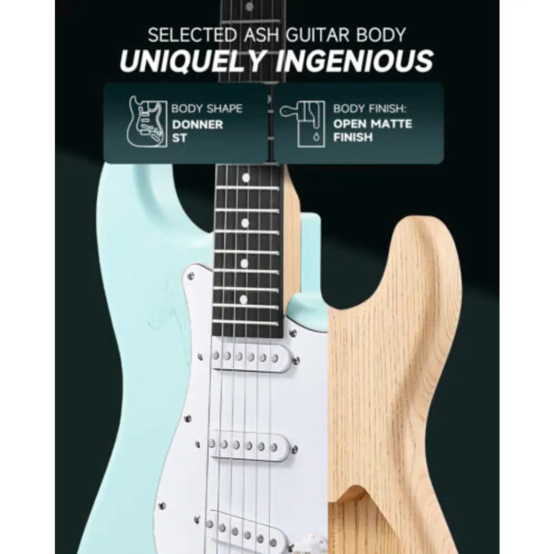 Set Guitarra Donner DST-80 Surf Green 3