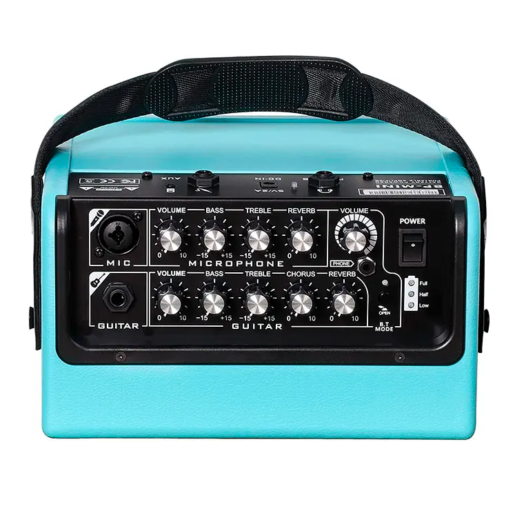 Coolmusic BP-Mini Amplificador Recargable Guitarra Acústica Azul 2