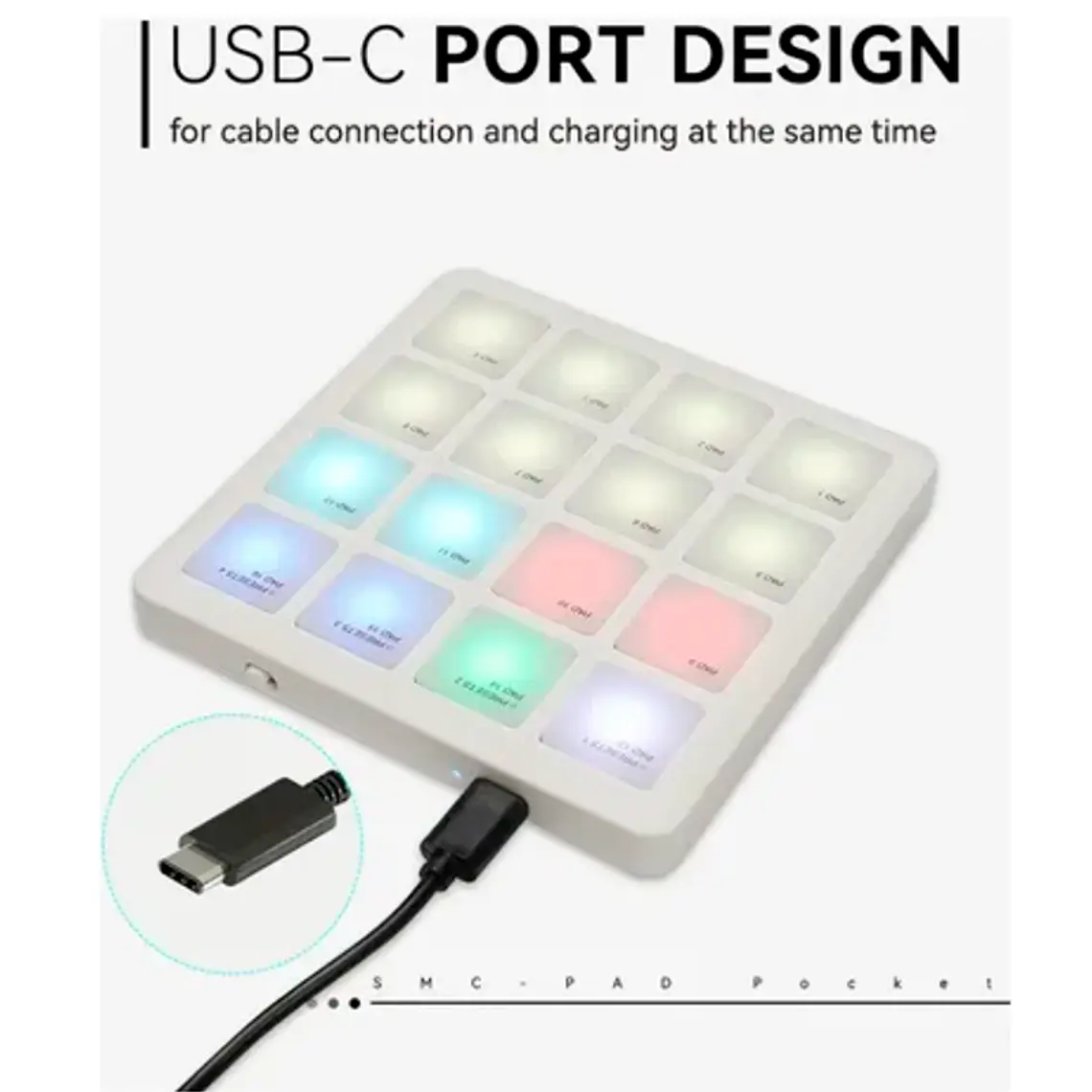 M-Vave SMC-PAD POCKET - Controlador MIDI Bluetooth Blanco 3