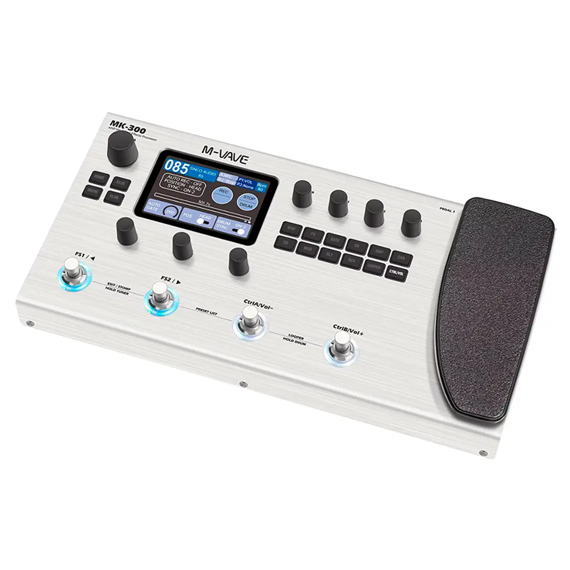 M-WAVE MK-300 ギターエフェクター M-Vave MK-300 - Guitarra Bajo Multi Efecto Interface